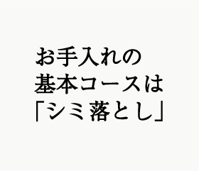 お手入れの基本はしみ抜き